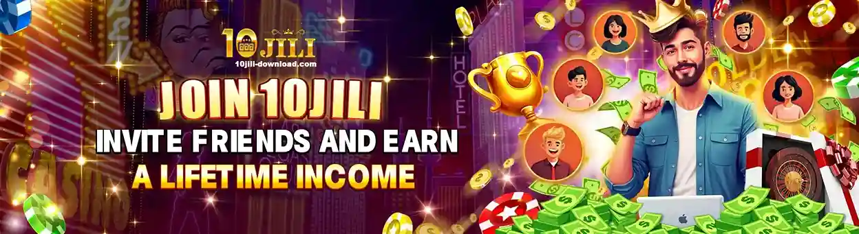 10JILI register page showing invite friends bonus program and referral rewards system